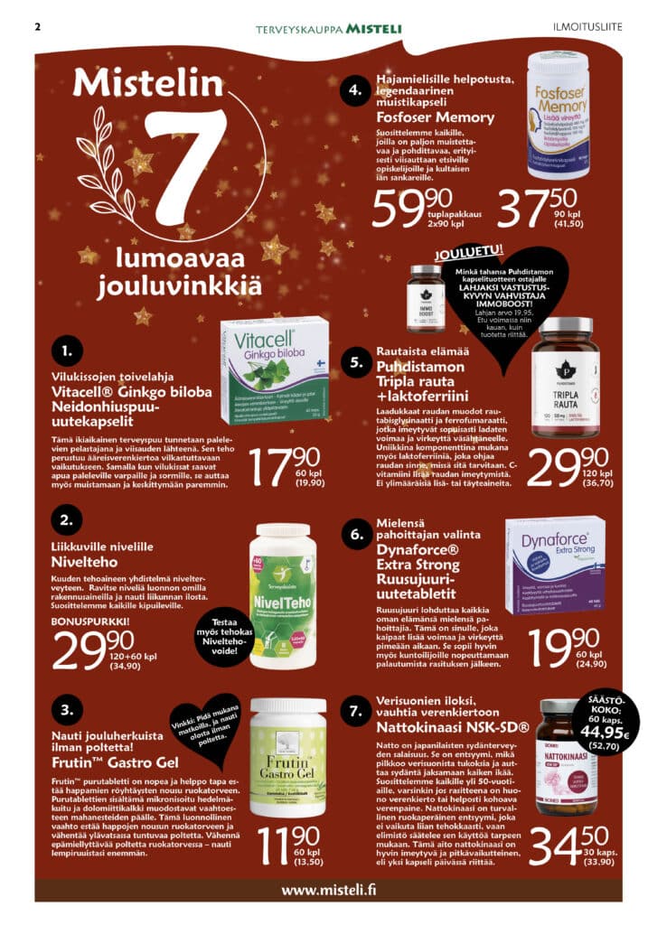 Lahjavinkkejä terveyteen